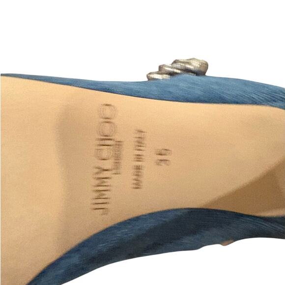 Jimmy Choo Bing Denim Embellished Pump Heels Gala Party Guest Formal Statement 5 - Picture 8 of 13